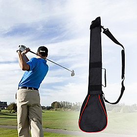 Golf Carry Bag Foldable Golf Club Bag Nylon Material for Training Practice Black Color