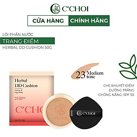 Lõi Phấn Nước C'CHOI HERBAL DD CUSHION Che Khuyết Điểm Chống Nắng SPF 50+ Dưỡng Trắng Da Tự Nhiên Tone 23