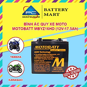 Ắc quy xe moto phân khối lớn MOTOBATT MBYZ16HD 12V - 17.5AH