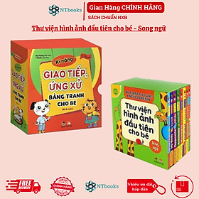 Sách - Combo Bộ hộp thư viện hình ảnh đầu tiên cho bé từ 0 - 6 tuổi song ngữ và Kỹ năng giao tiếp ứng xử bằng tranh