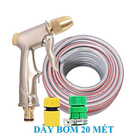 Mua Vòi Xịt Rửa Xe️ Bộ dây vòi xịt nước rửa xe  tưới cây   tăng áp 3 lần  loại 20m 206587 cút sập  + đai