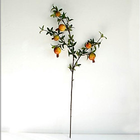 Cành lựu 6 trái - cành 3D hoa lụa cao cấp