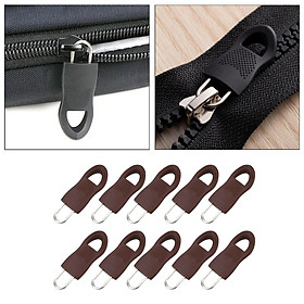 10Pcs Detachable Zip Fixer Zipper Tags Repair Pull Tab Black 3.4x1.4cm