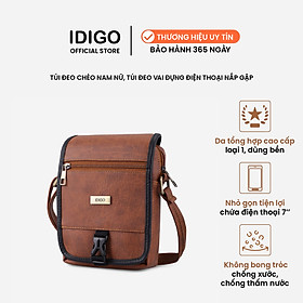 Túi đeo chéo nam nữ phom đứng nắp gập IDIGO UB2-2006-00