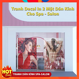 Mua Tranh decal Dán Kính in 3D trong suốt cô gái làm đẹp tại Spa dán cửa trang trí