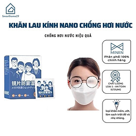 Khăn Lau Kính Nano Hộp 100 Miếng Khăn Giấy Chống Bám Hơi Nước, Chống Mờ Sương, Mồ Hôi, Chống Nhờn - Hàng Loại 1 - Chính Hãng MINIIN