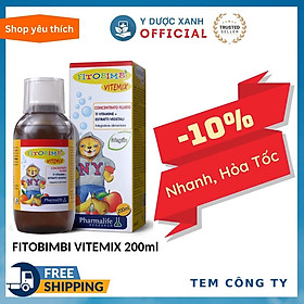 FITOBIMBI VITEMIX, 200ml, Vitamin tổng hợp, tăng đề kháng cho bé của Ý