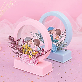 Mua Đèn ngủ để bàn vòng tròn đính hoa đôi tình nhân lãng mạn - 1 chiếc - Màu ngẫu nhiên