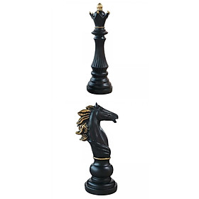 2pcs Modern Resin Chess Sculpture Ornament Crafts for Home Decoration Office