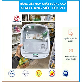 Hộp Đựng Đũa Thìa Dán Tường HOKORI, Bốn Ngăn Tiện Dụng Có Nắp Đậy, Dán Tường Siêu Chắc Chắn - Hàng Việt Nam