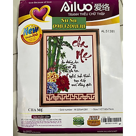 Mua Tranh thêu chữ thập Cha mẹ AL51381  kích thước 62*75 cm