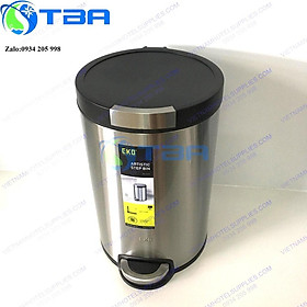 Mua Thùng rác tròn E-KO 8L màu bạc đạp chân nhập khẩu cao cấp