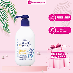 Gel Dưỡng Thể Chống Nắng Reihaku Hatomugi UV Milky Gel 250mL