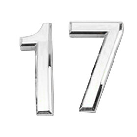 2pcs 3D Plastic Adhesive House Hotel Door Number Sticky Numeric Digits 1,7