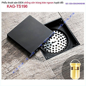 Mua Thoát sàn màu đen 12x12cm KAG-TS196 màu đen  phễu thoát sàn chống hôi màu đen