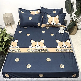 Ga Chống Thấm Cotton LIDACO Loại Dày - Corgi (Nệm 15cm)