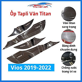 Bộ ốp tapli Vios 2019-2020-2021-2022 vân Titan chống xước va đập khi mở cửa và làm đẹp xe