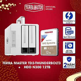 Bộ Thiết bị lưu trữ mạng DAS TerraMaster TD2+N300 12T Hàng chính hãng