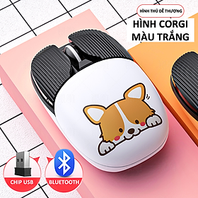 Mua Chuột không dây A10 thiết kế nhỏ gọn in hình thú cưng dễ thương kết nối bằng Bluetooth và chip USB tiện lợi dùng cho văn phòng  chơi game - Hàng Chính Hãng
