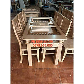 Mua BỘ BÀN ĂN GỖ SỒI - Màu gỗ tự nhiên Bộ bàn 6 ghế