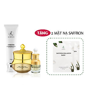 Bộ 3 sản phẩm Trắng Da Ngừa mụn KN Beauty chuyên sâu: Kem dưỡng 25g + Serum 30ml + Sữa rửa mặt 100gr (Tặng 2 Mặt Nạ)