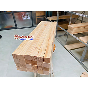 [MS64] Thanh gỗ thông vuông 4cm x 4cm x dài 100cm + láng mịn 4 mặt