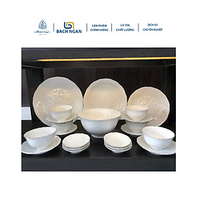 Mua Bộ bàn ăn Minh Long 22 sản phẩm Sen IFP Chỉ Bạch Kim Dùng Cho Gia Đình  Sứ Đẹp Cao Cấp Dùng Đãi Khách  tặng quà tân gia - Bộ chén dĩa