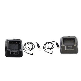 2x USB Charger Adapter for  UV-5R DM-5R BF-F8HP Plus Two-Way Radios