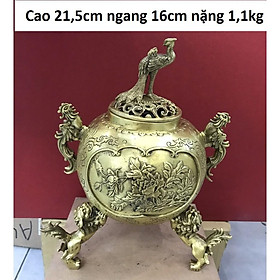 Mua Lư xông trầm nắp công bằng đồng MS71