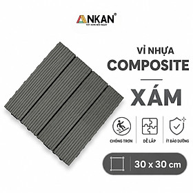 Mua Miếng Lót Sàn Nhựa Composite Màu Gi Xám Cao Cấp  Lót Sàn Ban Công Nhà Tắm  Vỉ Dày Chắc Chắn Có Vít Ốc Dưới Nan