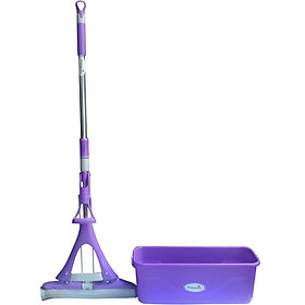 Combo cây lau đầu mút 27cm Hommeasy HO-15 + Xô đựng nước lau nhà 45cm (giao màu ngẫu nhiên)