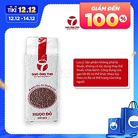 Gạo Lứt Đỏ Túi 1Kg - Gạo Ngọc Đỏ Ông Thọ - Gạo lứt tốt cho sức khỏe, ăn kiêng, tiều đường, giảm cân, cao huyết áp