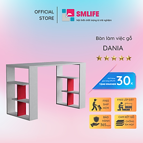 Bàn gỗ làm việc hiện đại SMLIFE Dania  | Gỗ MDF dày 17mm chống ẩm | D120xR60xC75cm