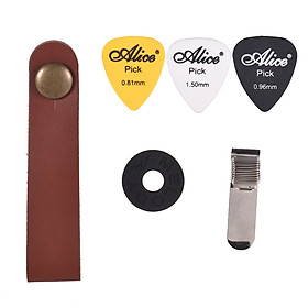 Bộ Phụ Kiên Guitar Gồm 1 Dây Đeo Cổ + Dây Đeo Có Khóa + Kẹp Giữ Pick + 3 Pick