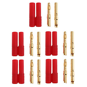 5 Pairs 4.0mm Gold-plated Banana Plug RC Battery Plane Male Female Connector - intl