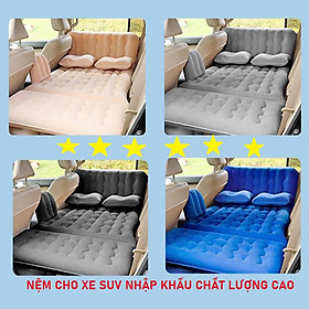 Nệm hơi ô tô SUV, đệm hơi du lịch xe 4 chỗ, 5 chỗ, 7 chỗ, màu sắc đa dạng, trang nhã (4 màu) - TẶNG kèm bơm điện 12V