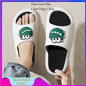 Hình ảnh Dép nam  nữ quai ngang đi trong nhà đế cao su siêu êm hoat hinh  khủng long đủ màu Form nhỏ tăng 1-2 size