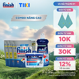 Combo Nâng Cao: 3 X Túi 21 Viên Nước Rửa Bát Powerball Quantum + Nước Làm Bóng Rinse & Shine Aid 500ml + Dung Dịch Vệ Sinh Máy Rửa Chén 250ml