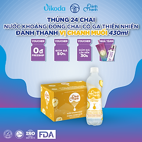 Thùng 24 chai Nước Khoáng Thiên Nhiên Có Ga Đảnh Thạnh Khoáng Chanh Muối 430ml