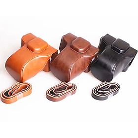 PU Leather case bag cover For FujiFilm Fuji X-T30 XT30 camera battery-open Coffe