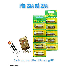 Mua vỉ 5 viên Pin 12V 23A 12V 27A cho remote cửa cuốn các loại điều khiển công tắc RF ô tô xe đạp điện