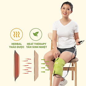 Bộ đai chườm nóng thảo dược giảm đau đầu gối dùng điện - Hapaku