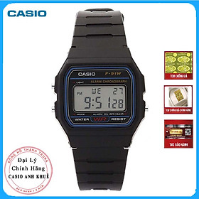 Đồng Hồ Unisex Chính Hãng Casio F-91W-1DG Dây Nhựa