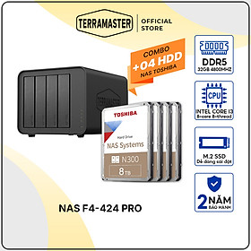 Mua Combo bộ thiết bị lưu trữ NAS TerraMaster F4-424 Pro kèm 1 ổ cứng NAS N300 3.5inch 24/7 Hàng chính hãng
