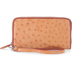 Ví Nữ Da Đà Điểu 1 Khóa Vip Huy Hoàng HT3431 (19 x 10,5 cm) - Vàng Bò