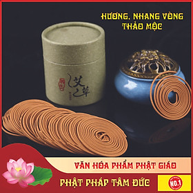 Nhang vòng, hương vòng thảo mộc tự nhiên trầm hương, đàn hương, ngải cứu - An toàn 100% cho sức khỏe -  1 hộp 48 khoanh