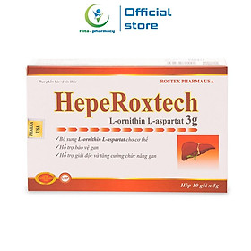 Cốm bổ gan Hepe Roxtech L-ornithine L-aspartat giảm xơ gan, men gan