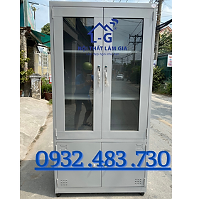 Mua Tủ sắt hồ sơ văn phòng có kiếng 1m8x90 màu xám