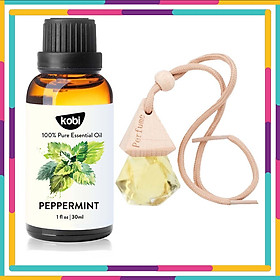 Tinh Dầu Bạc Hà Kobi (30ml) Treo Xe Hơi, Treo Phòng, Tủ Quần Áo - Tinh Dầu Thiên Nhiên Nguyên Chất, Giúp Giảm Stress, Xua Đuổi Côn Trùng Và Khử Mùi Hiệu Quả, Thích Hợp Dùng Với Đèn Xông Và Máy Khuếch Tán - Tặng Kèm Vỏ Lọ Treo Sang Trọng, Tiện Dụng