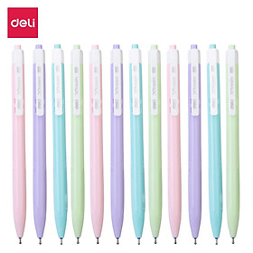 Bút Bi Xanh Ngòi 0.7 Đầu Bấm Deli - Vỏ Nhựa Màu Sắc Xinh Xắn Cute Macaron Pastel Viết Siêu Mượt - Phù Hợp Văn Phòng Học Sinh Ghi Chép Sổ Tay - EQ03330 - EQ03330 - 20